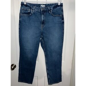 Good American High Rise Straight Leg Jeans Blue Wash Size 15